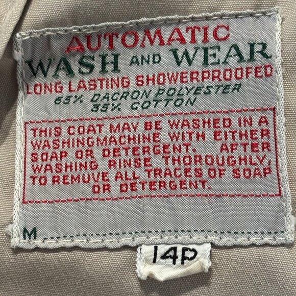 Gleneagles women's Vintage classic long tan trench coat hidden buttons sz 14P - Picture 13 of 14